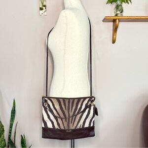 Coach Zebra Print Brown and Cream Women's Bag